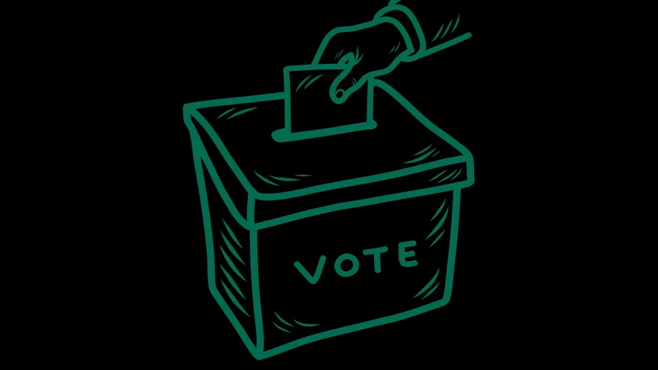 Voting ballot box illustration
