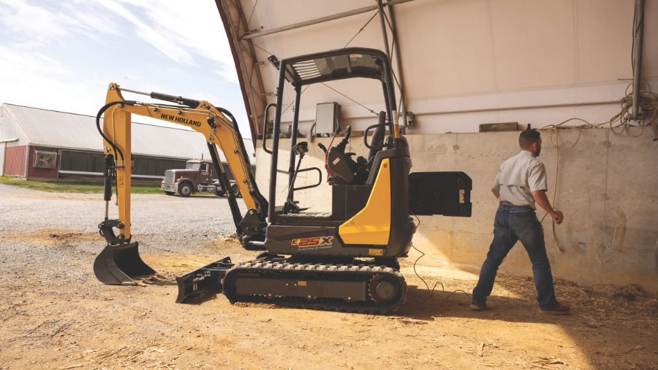 New Holland's E25X electric mini excavator